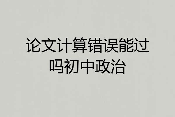 论文计算错误能过吗初中政治