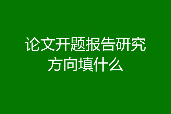 论文开题报告研究方向填什么
