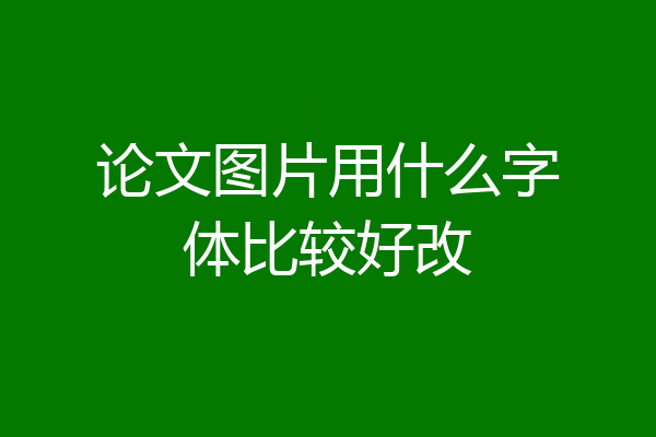 论文图片用什么字体比较好改