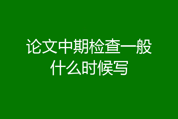 论文中期检查一般什么时候写