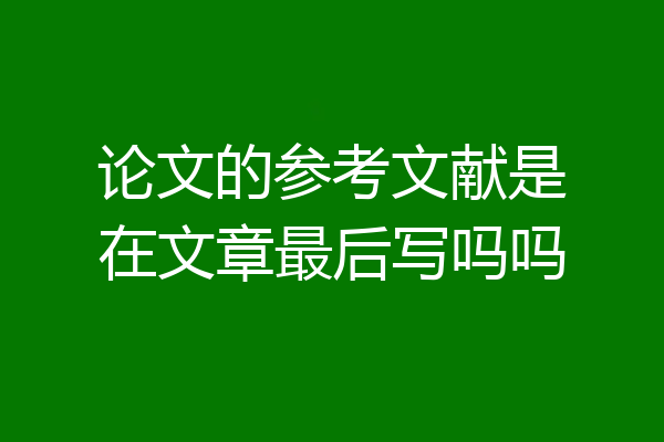 论文的参考文献是在文章最后写吗吗