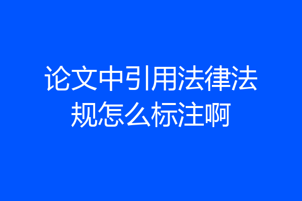 论文中引用法律法规怎么标注啊