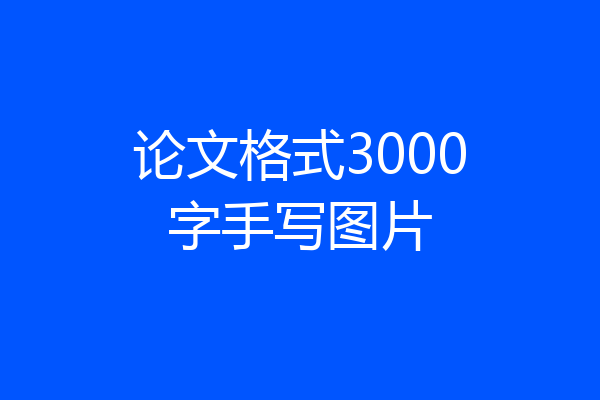 论文格式3000字手写图片