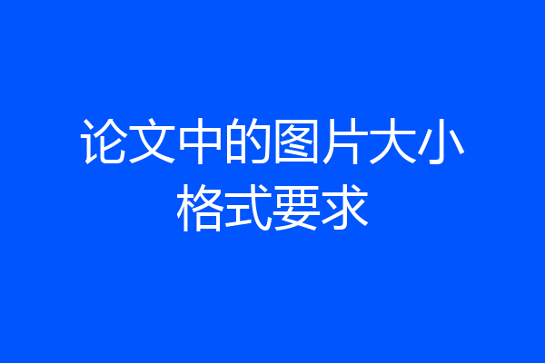 论文中的图片大小格式要求