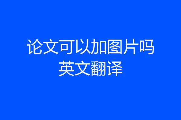 论文可以加图片吗英文翻译