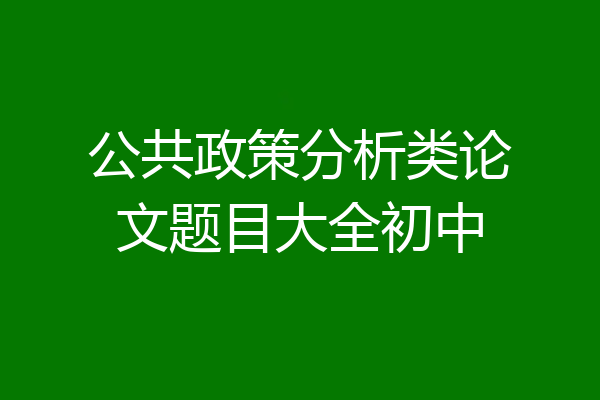 公共政策分析类论文题目大全初中