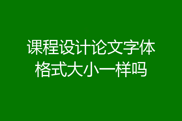 课程设计论文字体格式大小一样吗