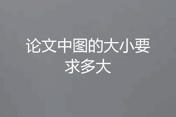 论文中图的大小要求多大