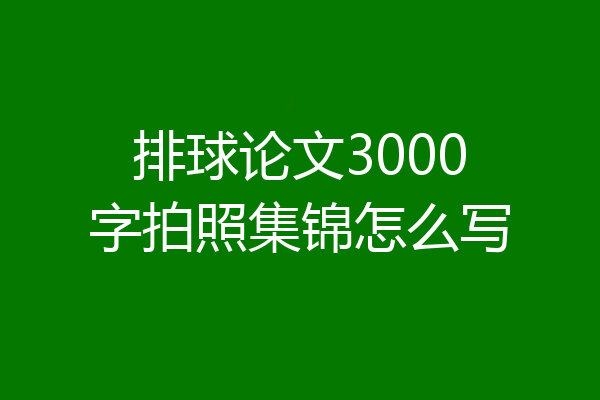 排球论文3000字拍照集锦怎么写