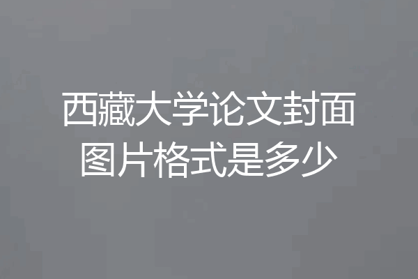 西藏大学论文封面图片格式是多少