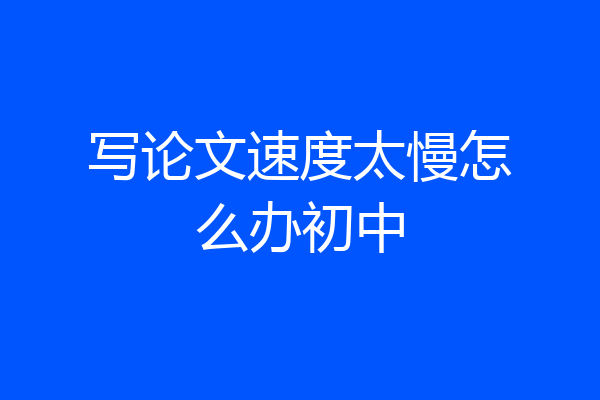 写论文速度太慢怎么办初中
