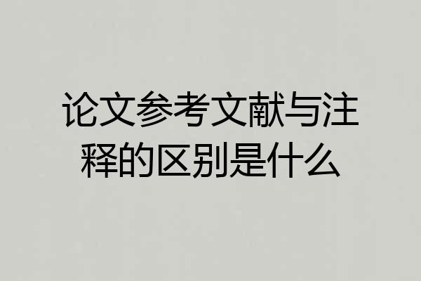 论文参考文献与注释的区别是什么