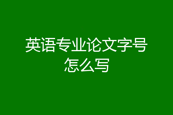 英语专业论文字号怎么写