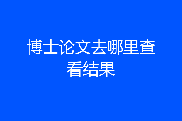 博士论文去哪里查看结果