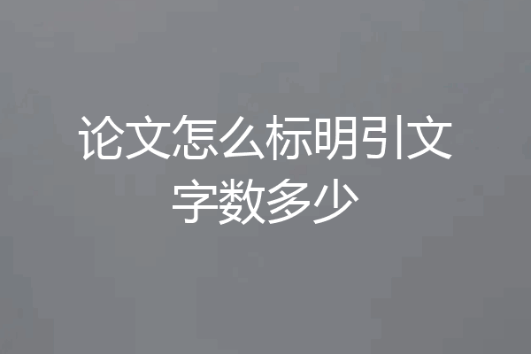 论文怎么标明引文字数多少