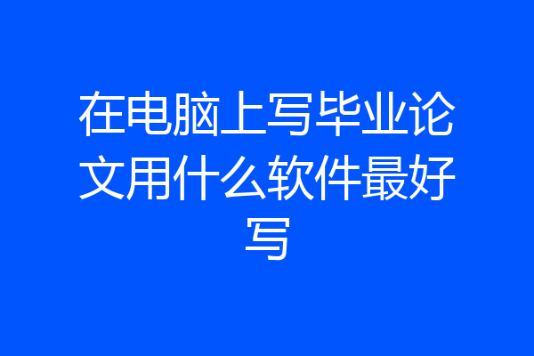 在电脑上写毕业论文用什么软件最好写