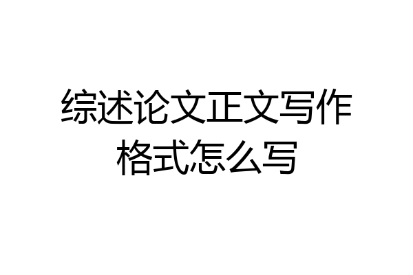 综述论文正文写作格式怎么写