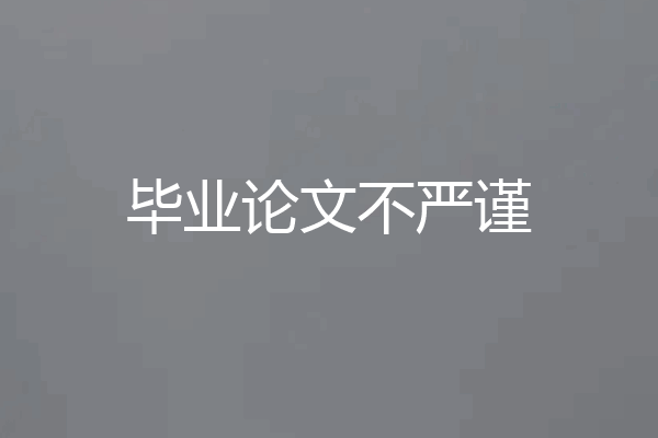 毕业论文不严谨