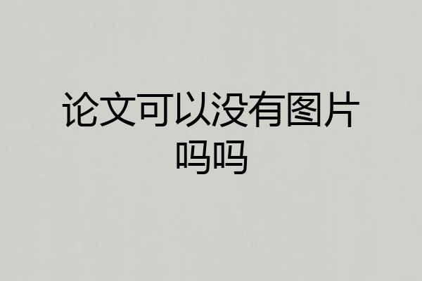 论文可以没有图片吗吗
