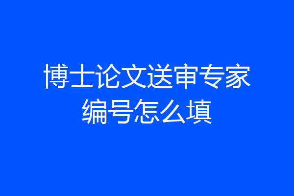 博士论文送审专家编号怎么填