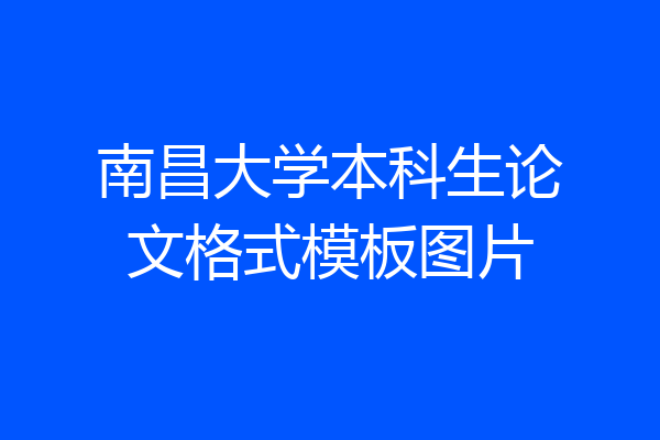 南昌大学本科生论文格式模板图片