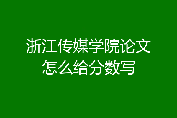 浙江传媒学院论文怎么给分数写
