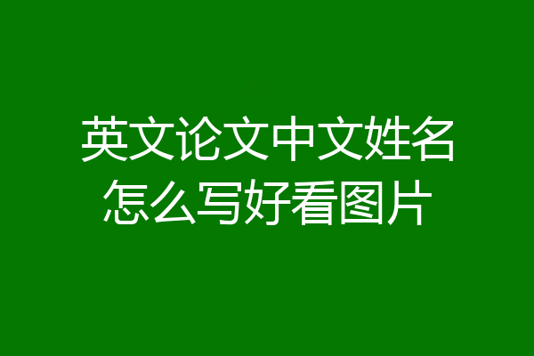 英文论文中文姓名怎么写好看图片