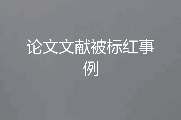 论文文献被标红事例