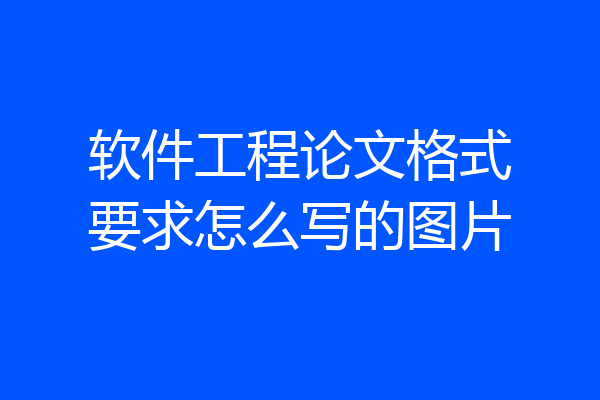 软件工程论文格式要求怎么写的图片