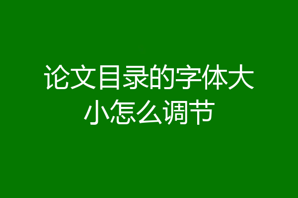 论文目录的字体大小怎么调节