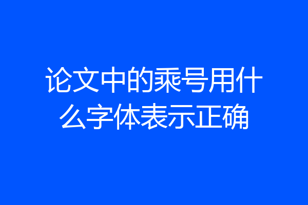 论文中的乘号用什么字体表示正确