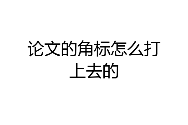论文的角标怎么打上去的
