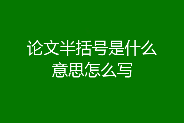 论文半括号是什么意思怎么写