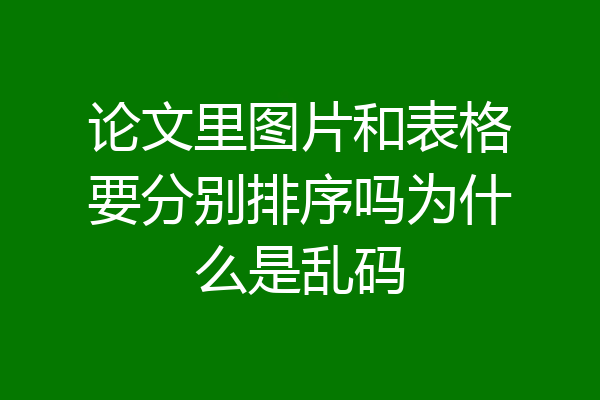 论文里图片和表格要分别排序吗为什么是乱码