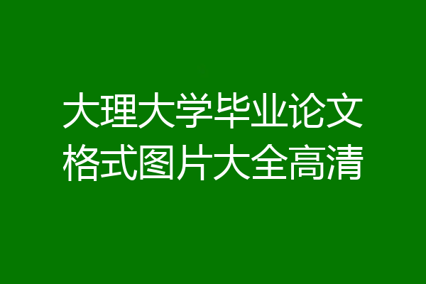 大理大学毕业论文格式图片大全高清