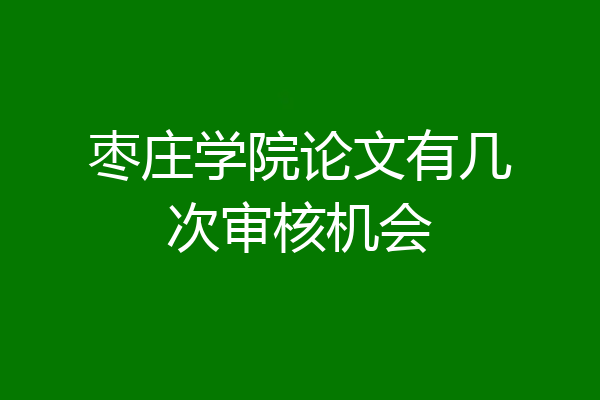 枣庄学院论文有几次审核机会