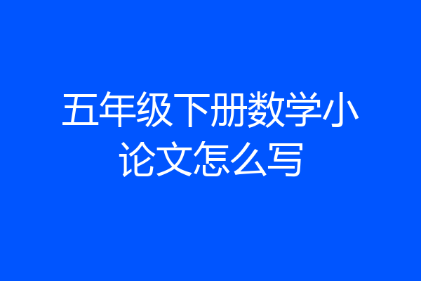 五年级下册数学小论文怎么写