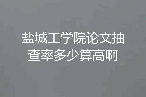 盐城工学院论文抽查率多少算高啊