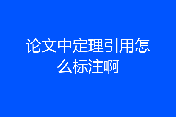 论文中定理引用怎么标注啊