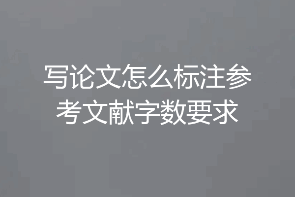 写论文怎么标注参考文献字数要求