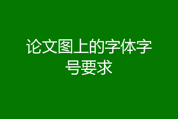 论文图上的字体字号要求