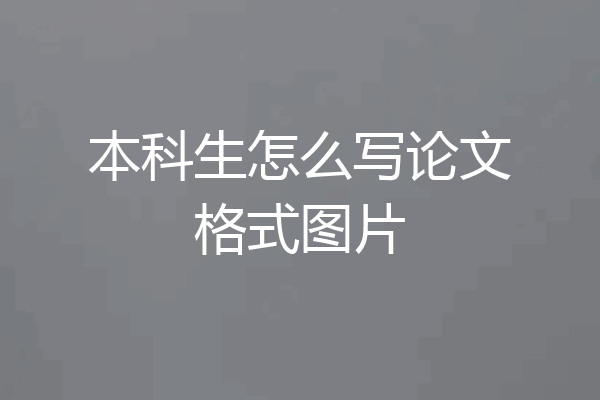 本科生怎么写论文格式图片