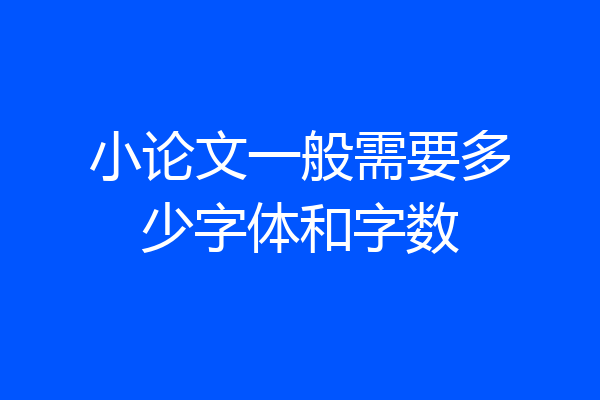 小论文一般需要多少字体和字数