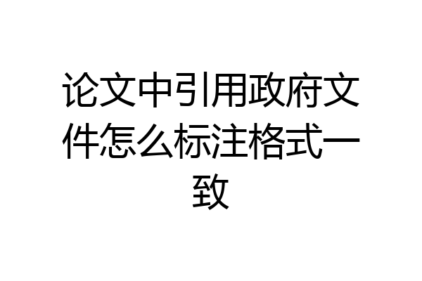 论文中引用政府文件怎么标注格式一致