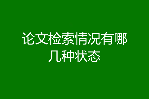 论文检索情况有哪几种状态