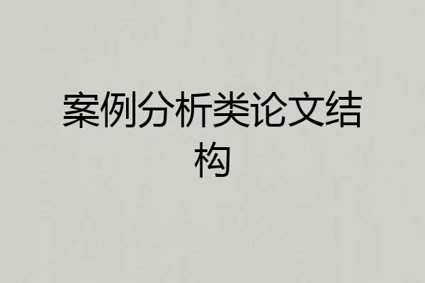 案例分析类论文结构