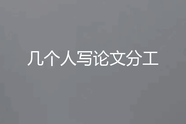 几个人写论文分工