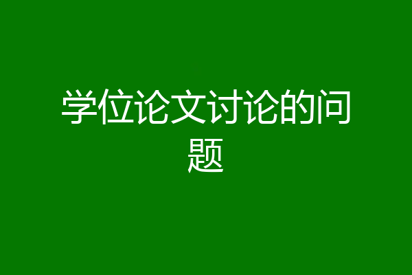 学位论文讨论的问题