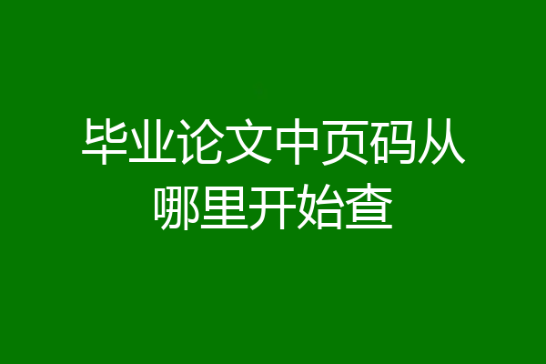 毕业论文中页码从哪里开始查