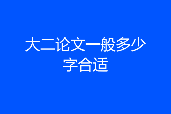 大二论文一般多少字合适